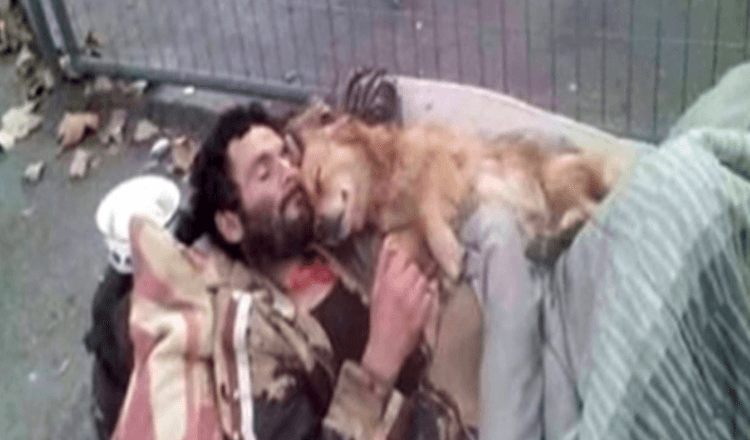 Questo senzatetto dorme con il suo cane in braccio, un angelo a quattro zampe che non lo delude mai